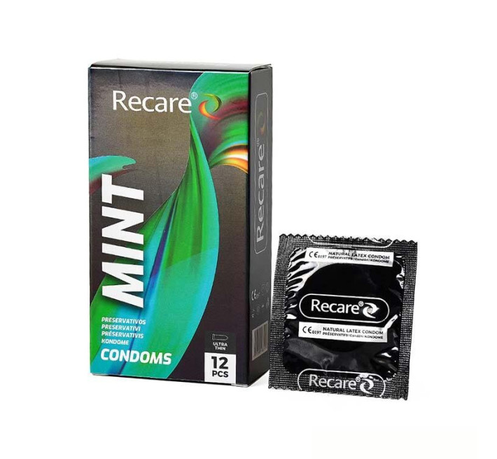 Holographic Recare Ultra Thin Mint Condoms 12шт, ультратонкі, аромат: м'ята