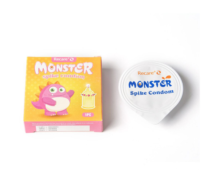 Recare Pink Monster Spike Condom (з кульками та вусиками)