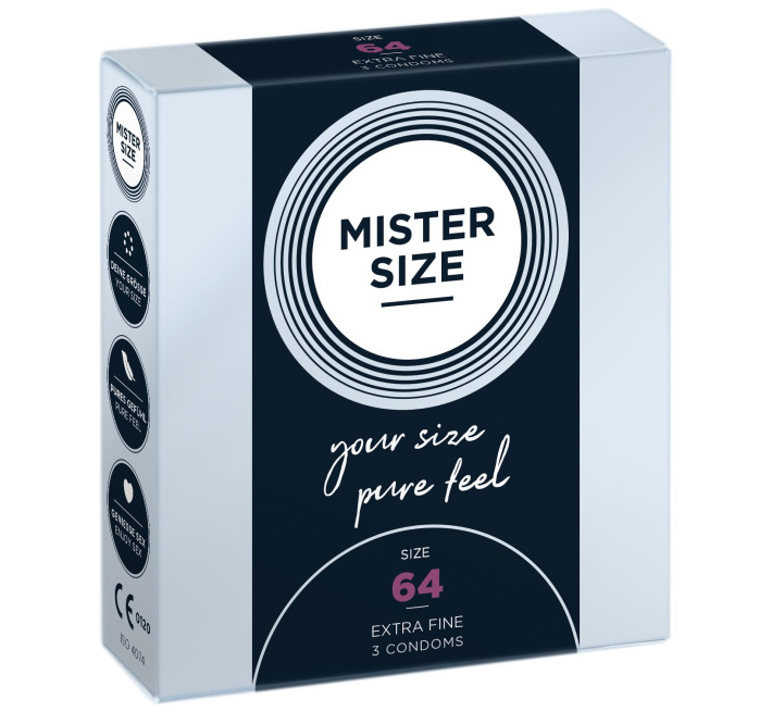 Mister Size - pure feel - 64 (3 condoms), товщина 0,05 мм