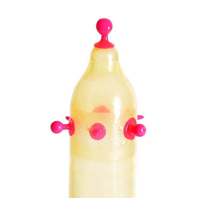 Recare Pink Monster Spike Condom (з кульками та вусиками)