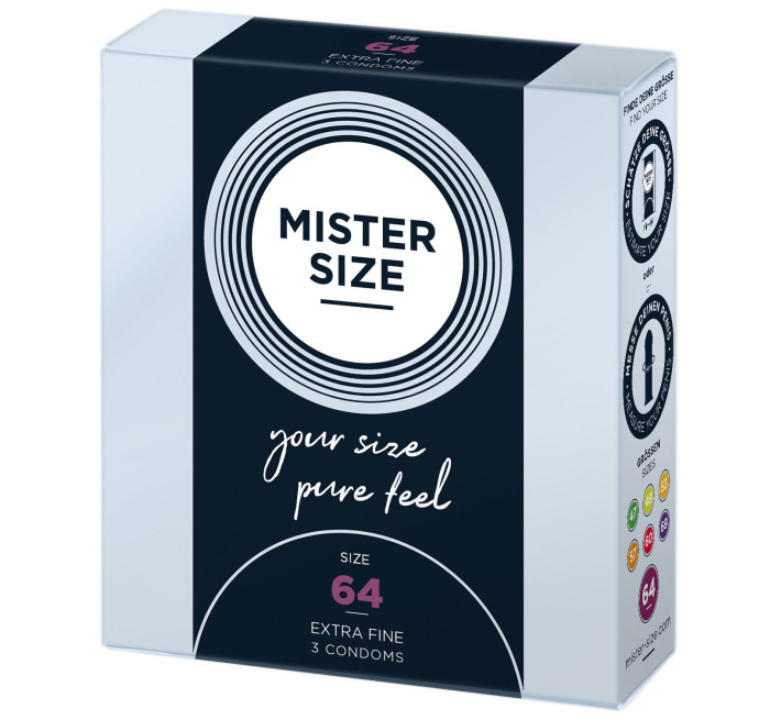 Mister Size - pure feel - 64 (3 condoms), товщина 0,05 мм