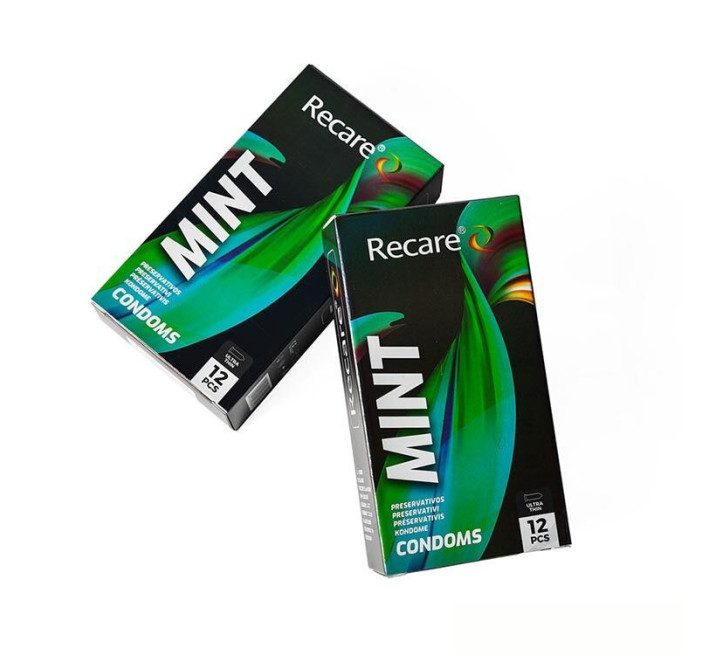 Holographic Recare Ultra Thin Mint Condoms 12шт, ультратонкі, аромат: м'ята
