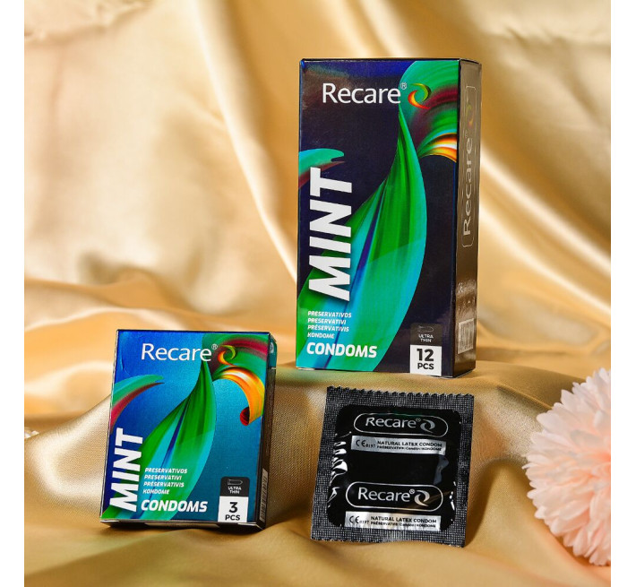 Holographic Recare Ultra Thin Mint Condoms 12шт, ультратонкі, аромат: м'ята