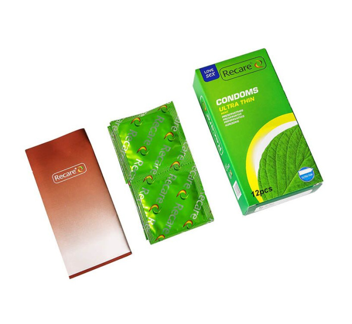 Recare Ultra Thin Mint Condoms 12 шт, ультратонкі, аромат: м'ята