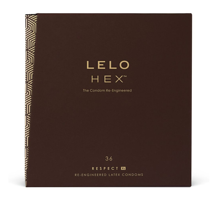 LELO HEX Condoms Respect XL 36 Pack, тонкие и суперпрочные, увеличенный размер