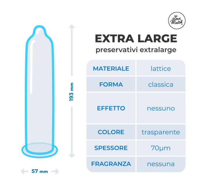 Love Match Extra Large, 57 мм, 144 шт