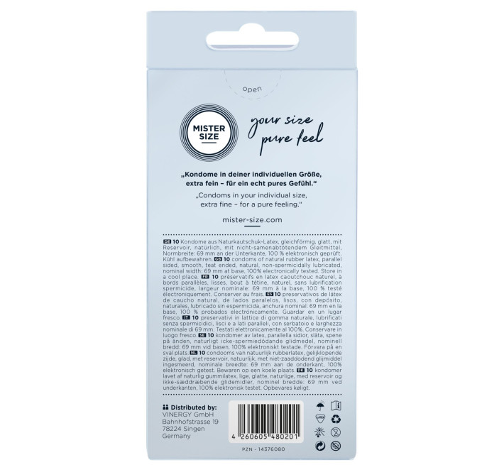 Mister Size - pure feel - 69 (10 condoms), товщина 0,05 мм