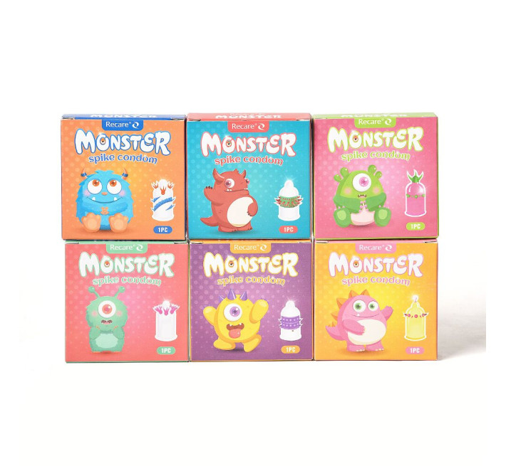 Recare Yellow Monster Spike Condom (з рядами пухирців та шипів)