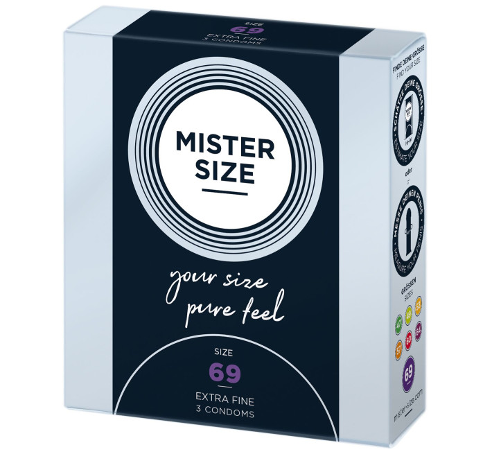 Mister Size - pure feel - 69 (3 condoms), товщина 0,05 мм