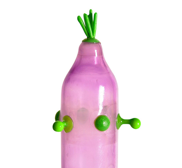 Recare Green Monster Spike Condom (з рядом кульок і вусиками на кінчику)