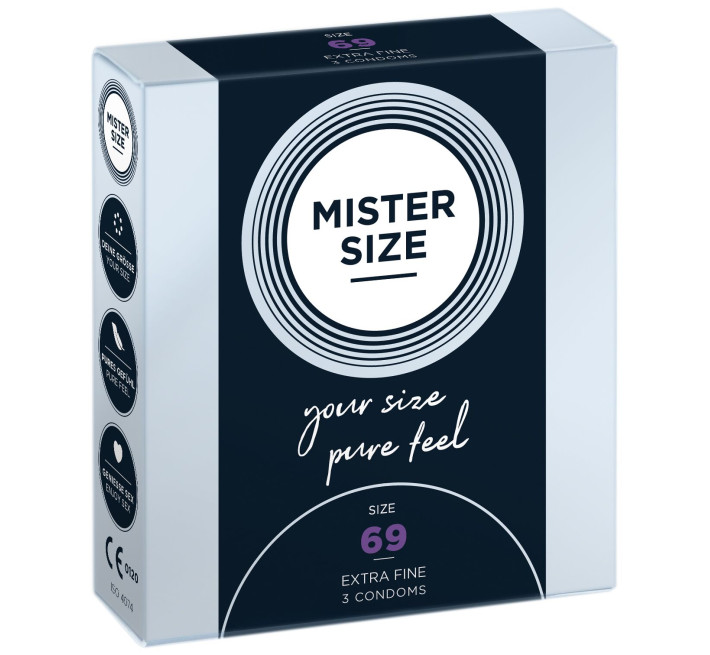 Mister Size - pure feel - 69 (3 condoms), товщина 0,05 мм
