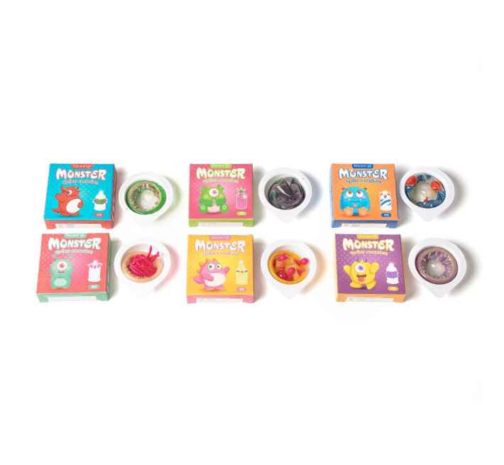 Recare Yellow Monster Spike Condom (з рядами пухирців та шипів)