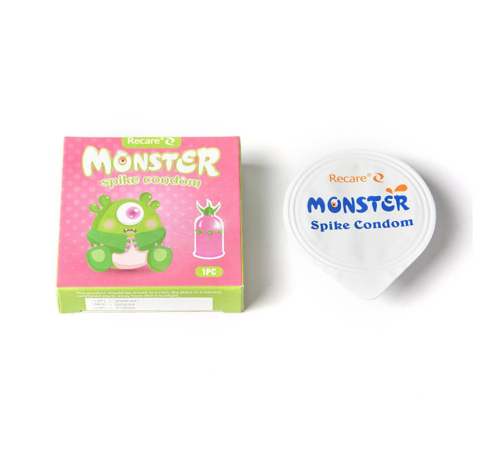 Recare Green Monster Spike Condom (з рядом кульок і вусиками на кінчику)