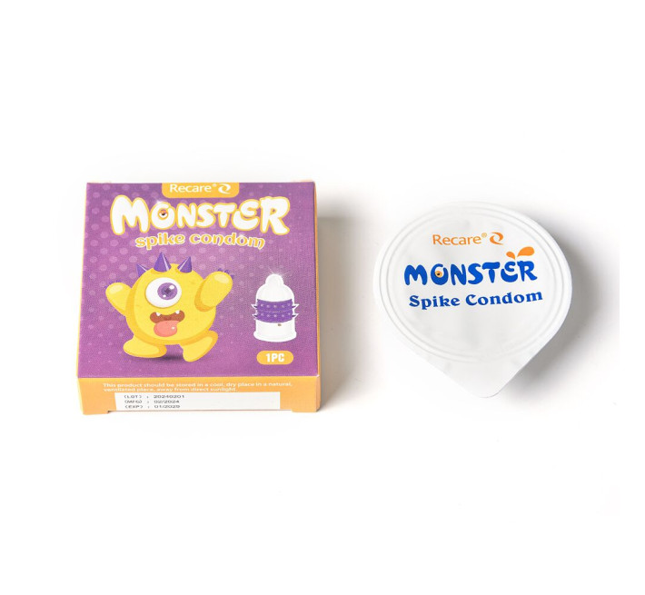 Recare Yellow Monster Spike Condom (з рядами пухирців та шипів)