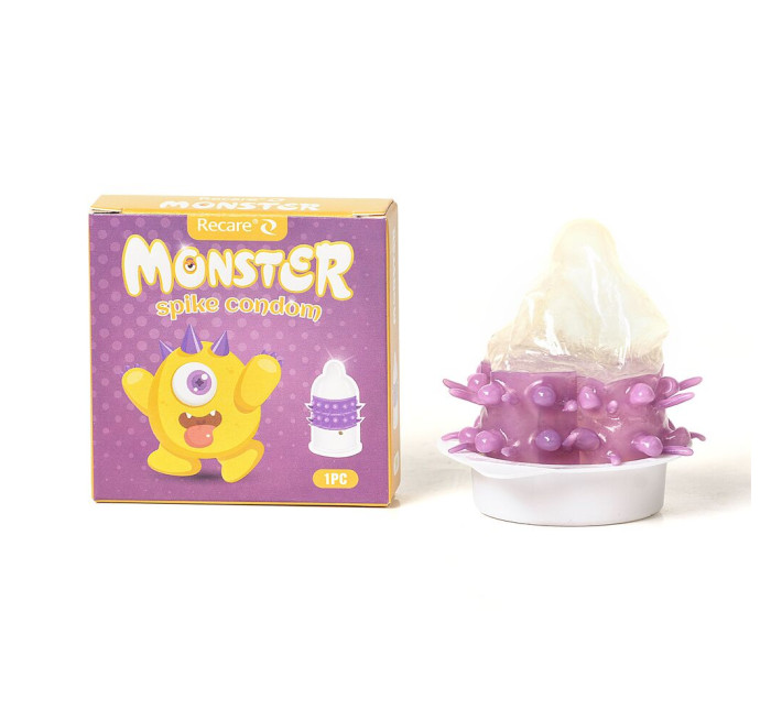 Recare Yellow Monster Spike Condom (з рядами пухирців та шипів)
