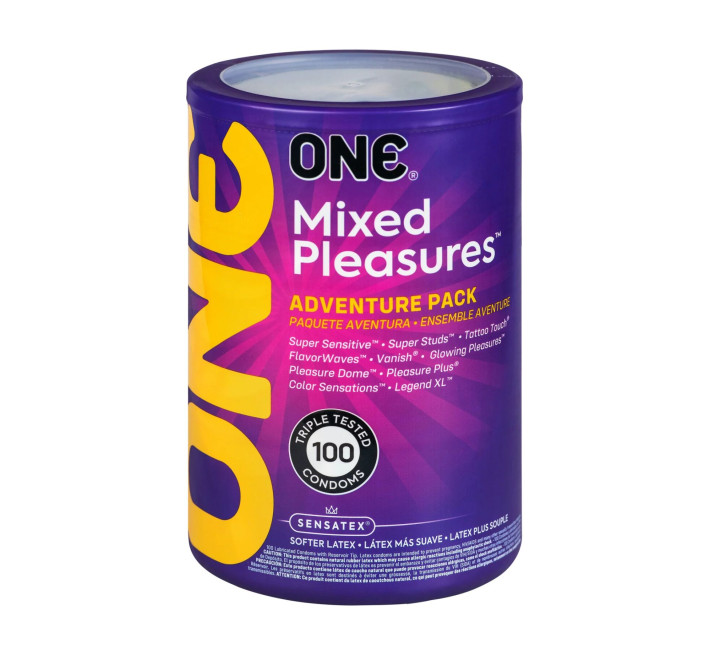 ONE Mixed Pleasures, 100 шт, 10 видів, паковання-тубус