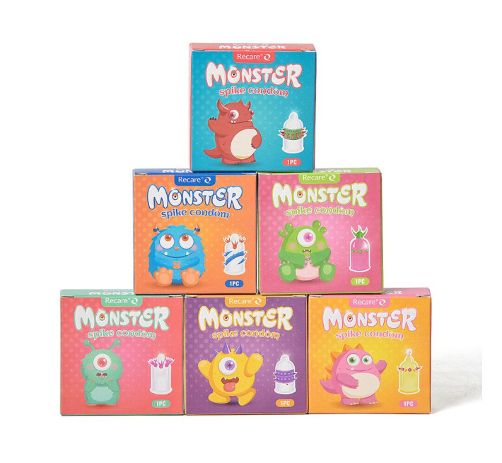Recare Blue Monster Spike Condom (з вусиками та спіраллю шипів)