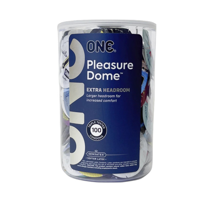 ONE Pleasure Dome, 100 шт, гладенькі, з розширеною головкою, паковання-тубус