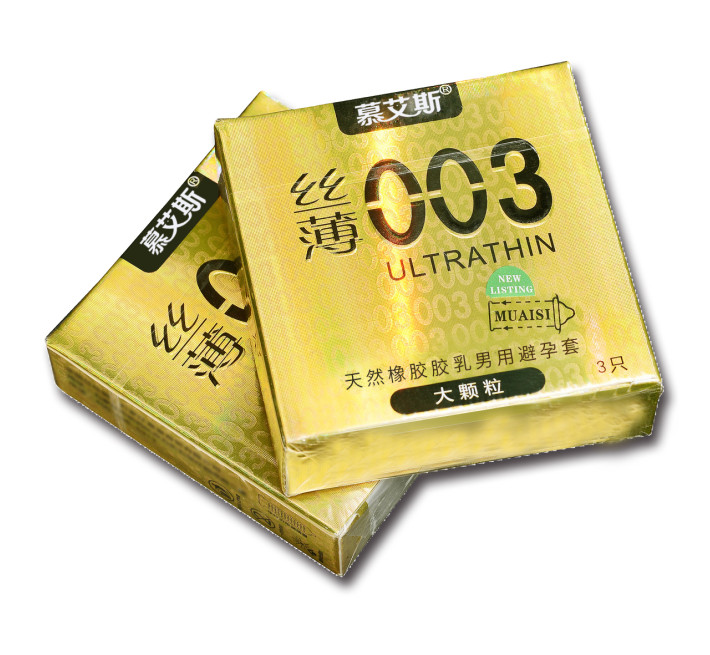 Muaisi Gold з ребристою текстурою 0,03 мм, 3 шт