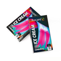 Holographic Recare Ice Cream Big Dotted Condoms 12 шт, з пухирцями, аромат: морозиво