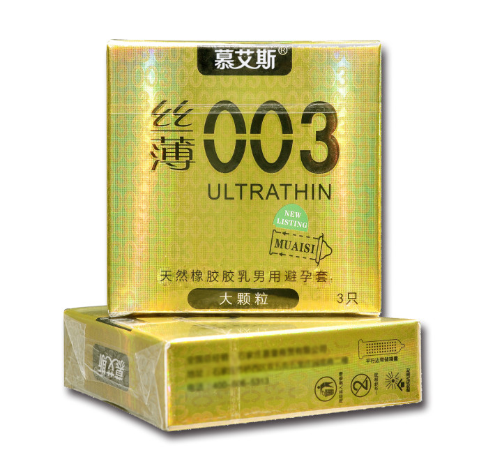 Muaisi Gold з ребристою текстурою 0,03 мм, 3 шт