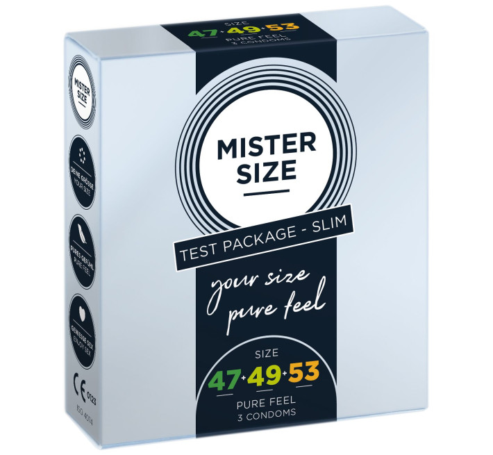 Набор Mister Size - pure feel - 47-49-53 (3 condoms), 3 размера, толщина 0,05 мм