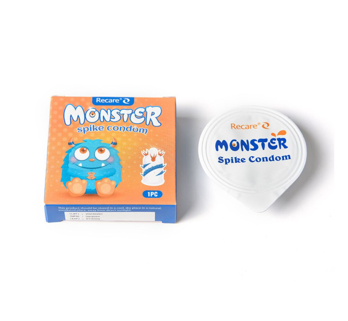 Recare Blue Monster Spike Condom (з вусиками та спіраллю шипів)
