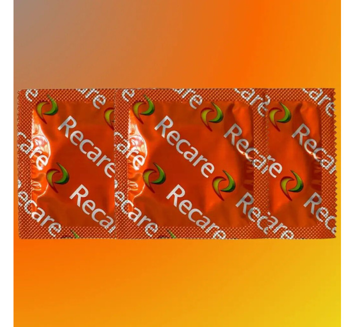 Recare Color Fruit Flavour Condoms 3 шт, аромати: м'ята, банан, полуниця