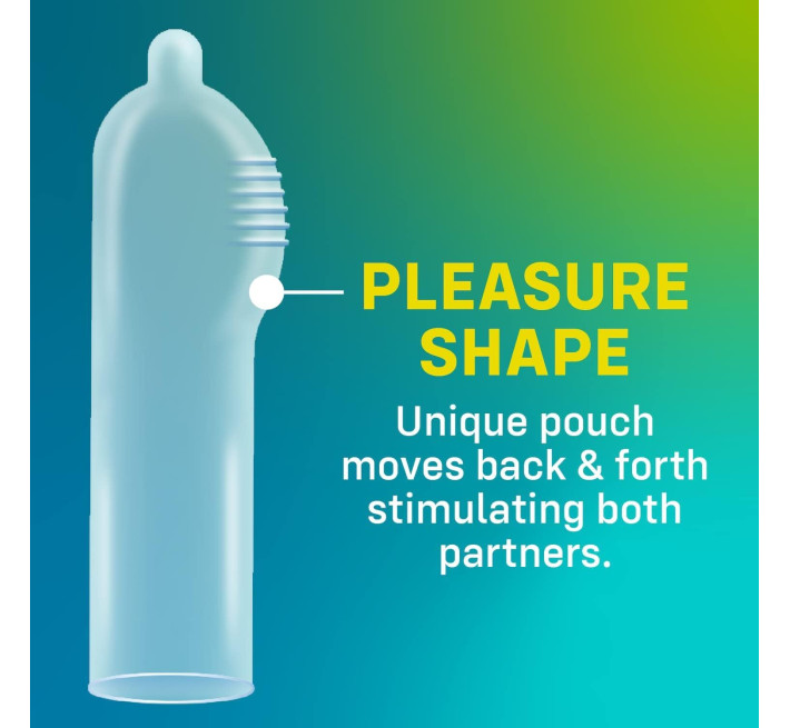 ONE Pleasure Plus, 100 шт, з ребристою ділянкою на кінці, паковання-тубус