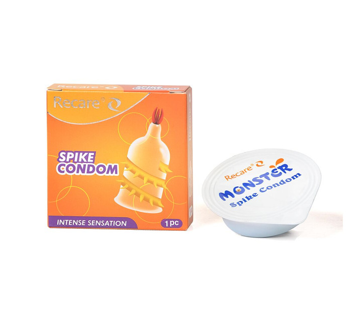 Recare Spike Condom Yellow (з вусиками та спіраллю шипів)
