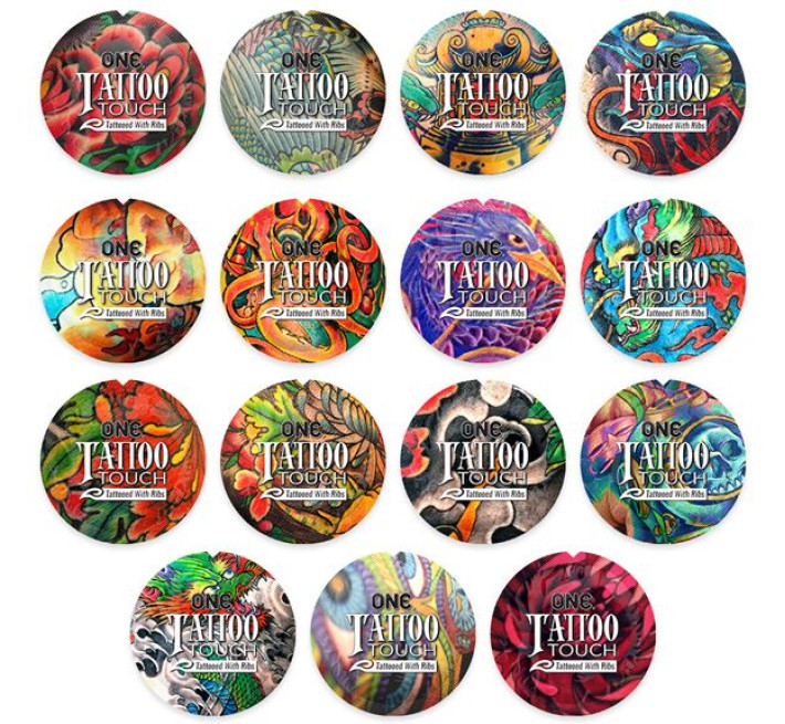 ONE Tattoo Touch Blue, 1 шт, голубой, с рельефом в виде татуировки