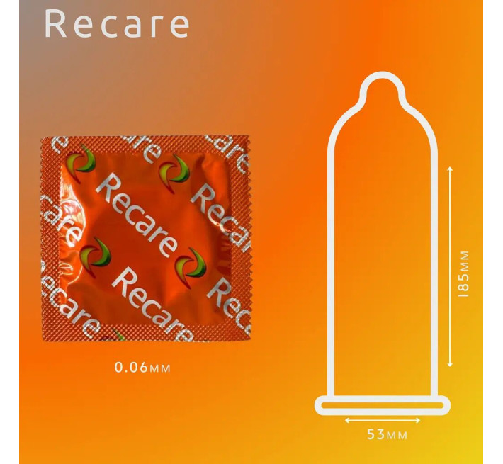 Recare Color Fruit Flavour Condoms 3 шт, аромати: м'ята, банан, полуниця