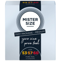 Набір Mister Size - pure feel - 53–57–60 (3 condoms), 3 розміри, товщина 0,05 мм Набір Mister Size - pure feel - 53–57–60 (3 condoms), 3 розміри, товщина 0,05 мм