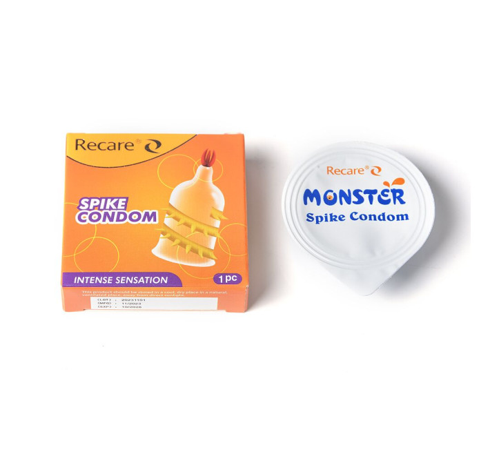 Recare Spike Condom Yellow (з вусиками та спіраллю шипів)