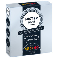 Набір Mister Size - pure feel - 53–57–60 (3 condoms), 3 розміри, товщина 0,05 мм Набір Mister Size - pure feel - 53–57–60 (3 condoms), 3 розміри, товщина 0,05 мм