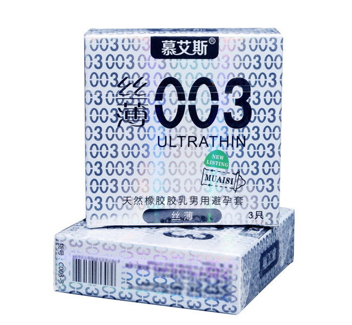 Muaisi Silver з ребристою текстурою 0,03 мм, 3 шт