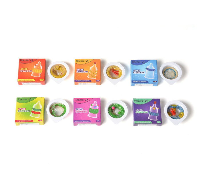 Recare Spike Condom Yellow (з вусиками та спіраллю шипів)