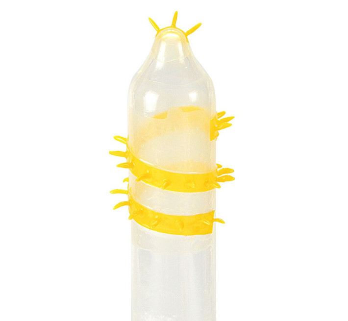 Recare Spike Condom Yellow (з вусиками та спіраллю шипів)